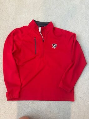 Men's Red Quarter-Zip Performance Sweater